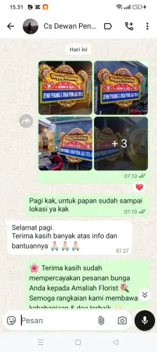 Testimonial Papan Bunga Pernikahan singaraja